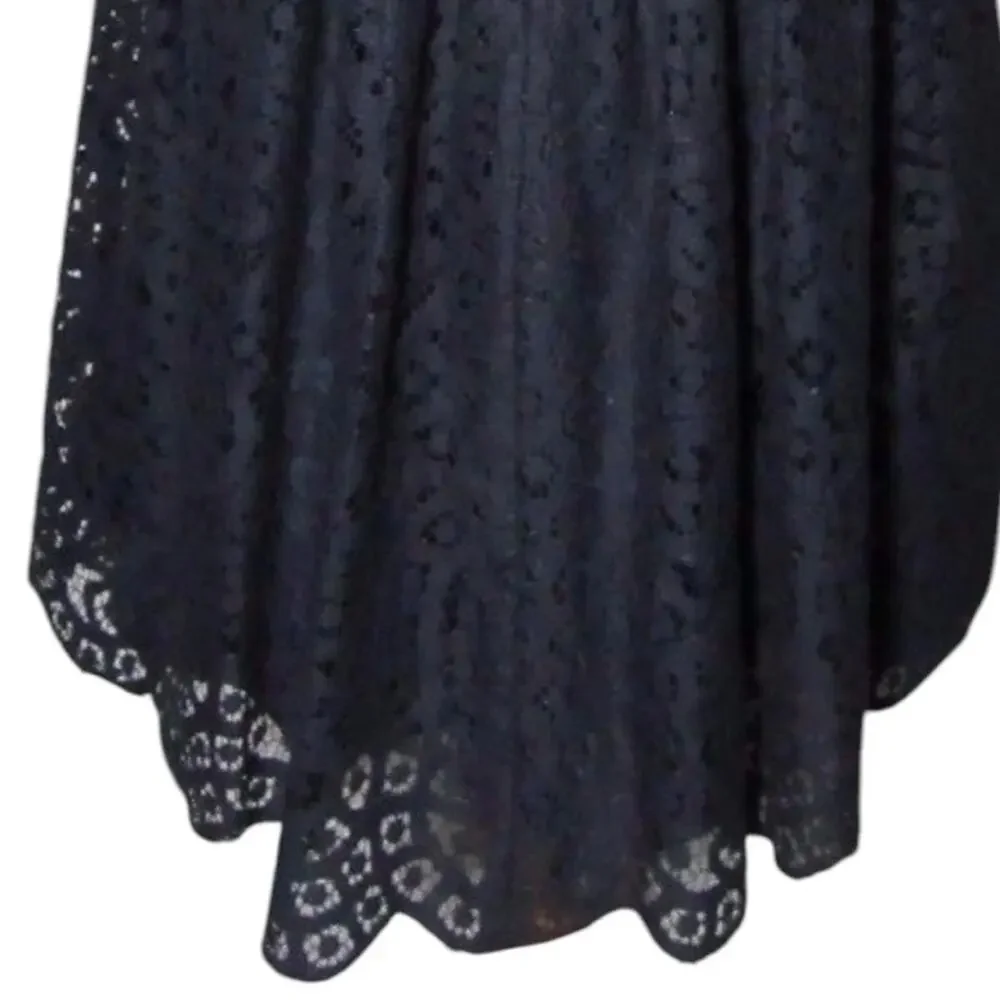 J. Crew NWT Swirling Lace Dress Navy Blue Sleeveless Timeless Fit Flare Size 8